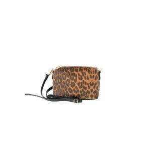 Time and Tru Women's Faux Fur Mini Crossbody Bag, Leopard/Black  New